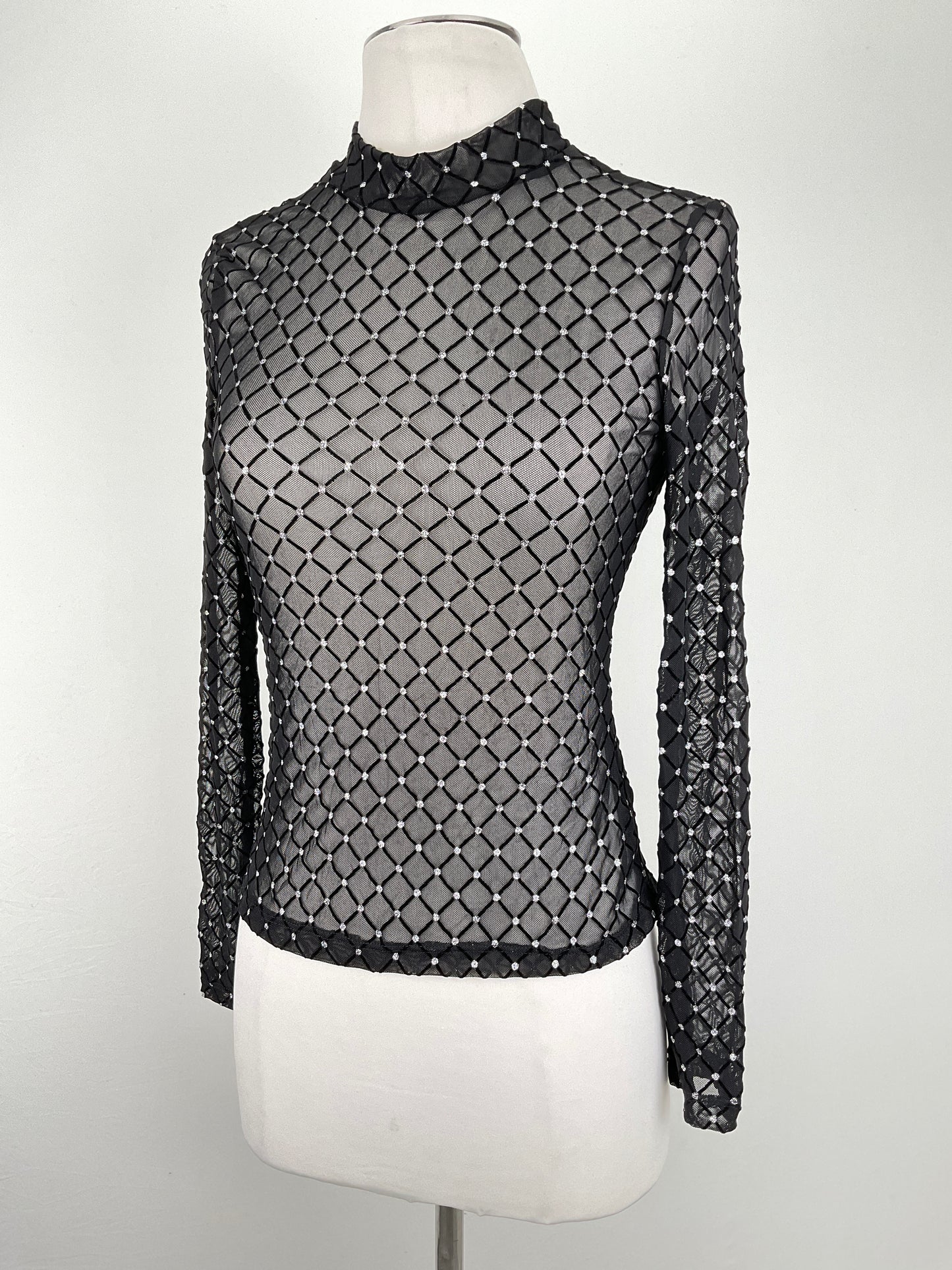 Blusa Negro de Brillo Shien