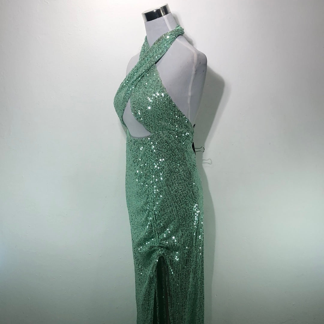 Vestido Verde de Brillo Fashion Nova