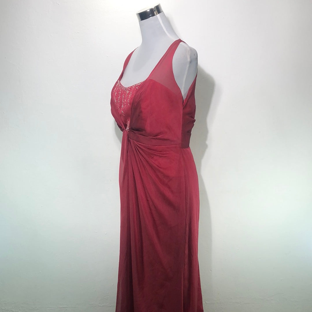 Vestido de Fiesta Rojo Vino Jade