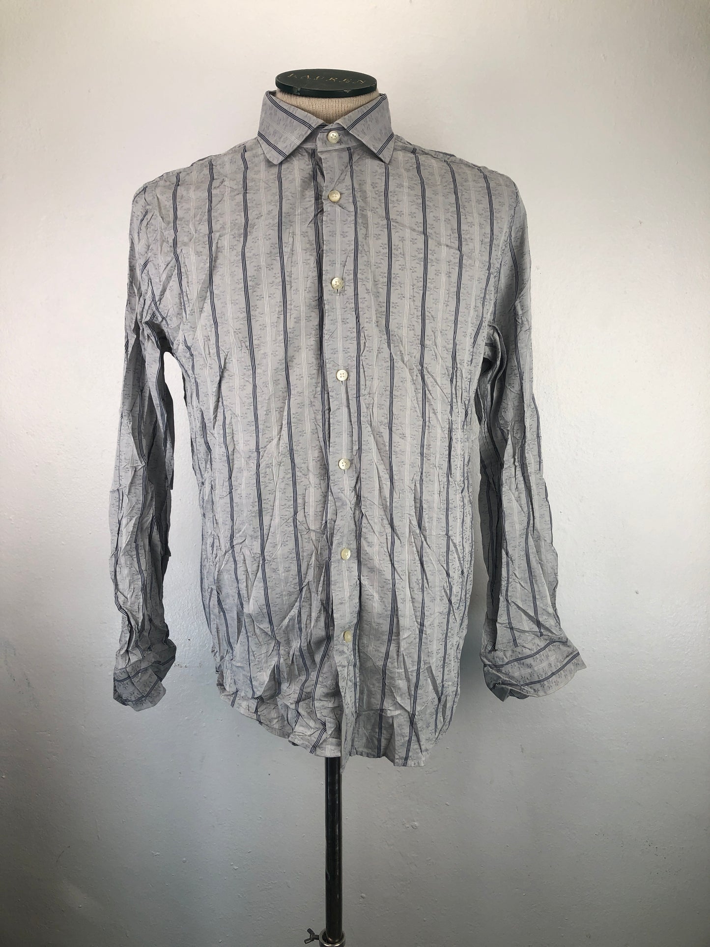 Camisa Gris de Rayas Modern Fit