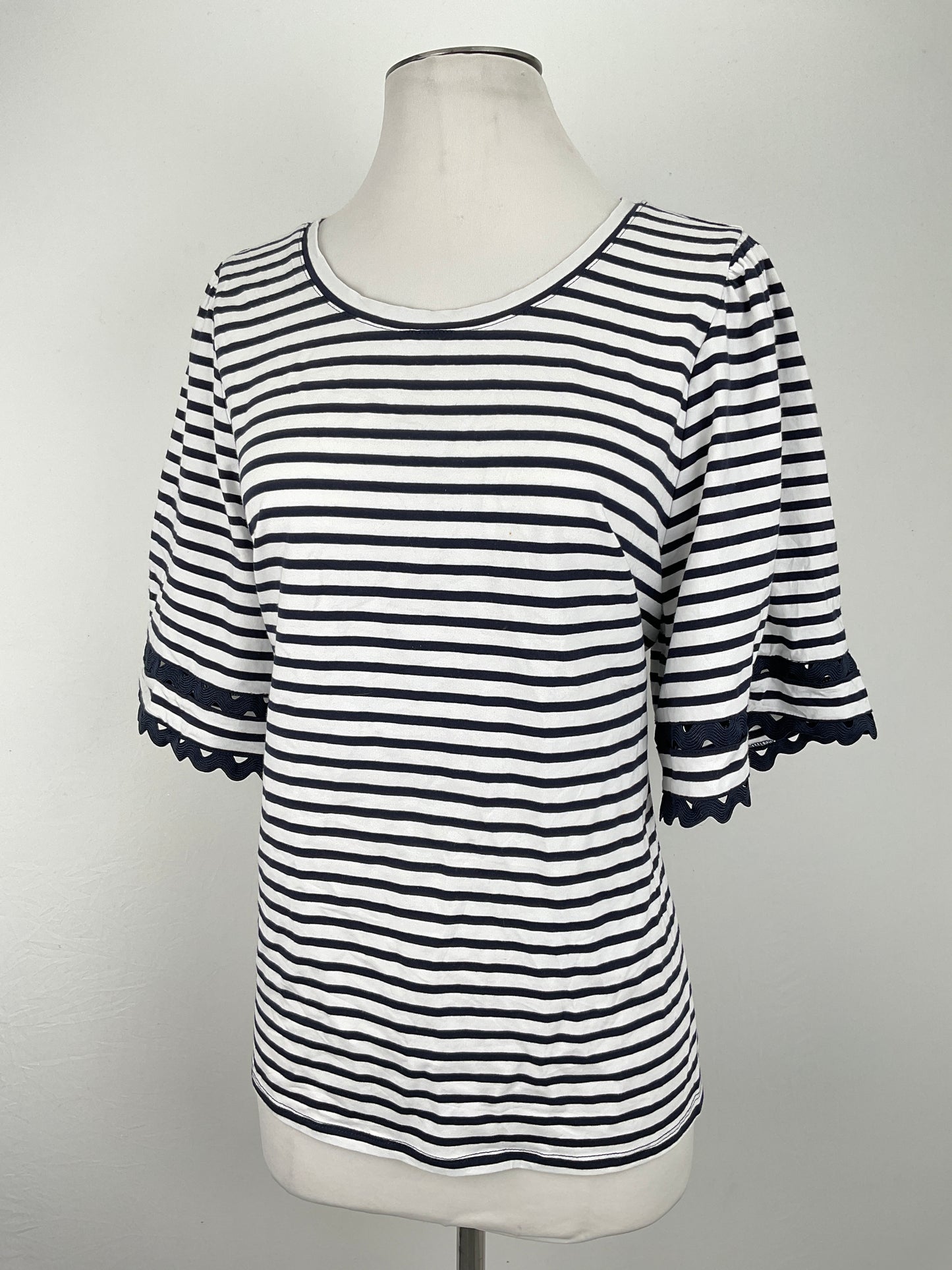 Blusa Blanco de Rayas Chico’s