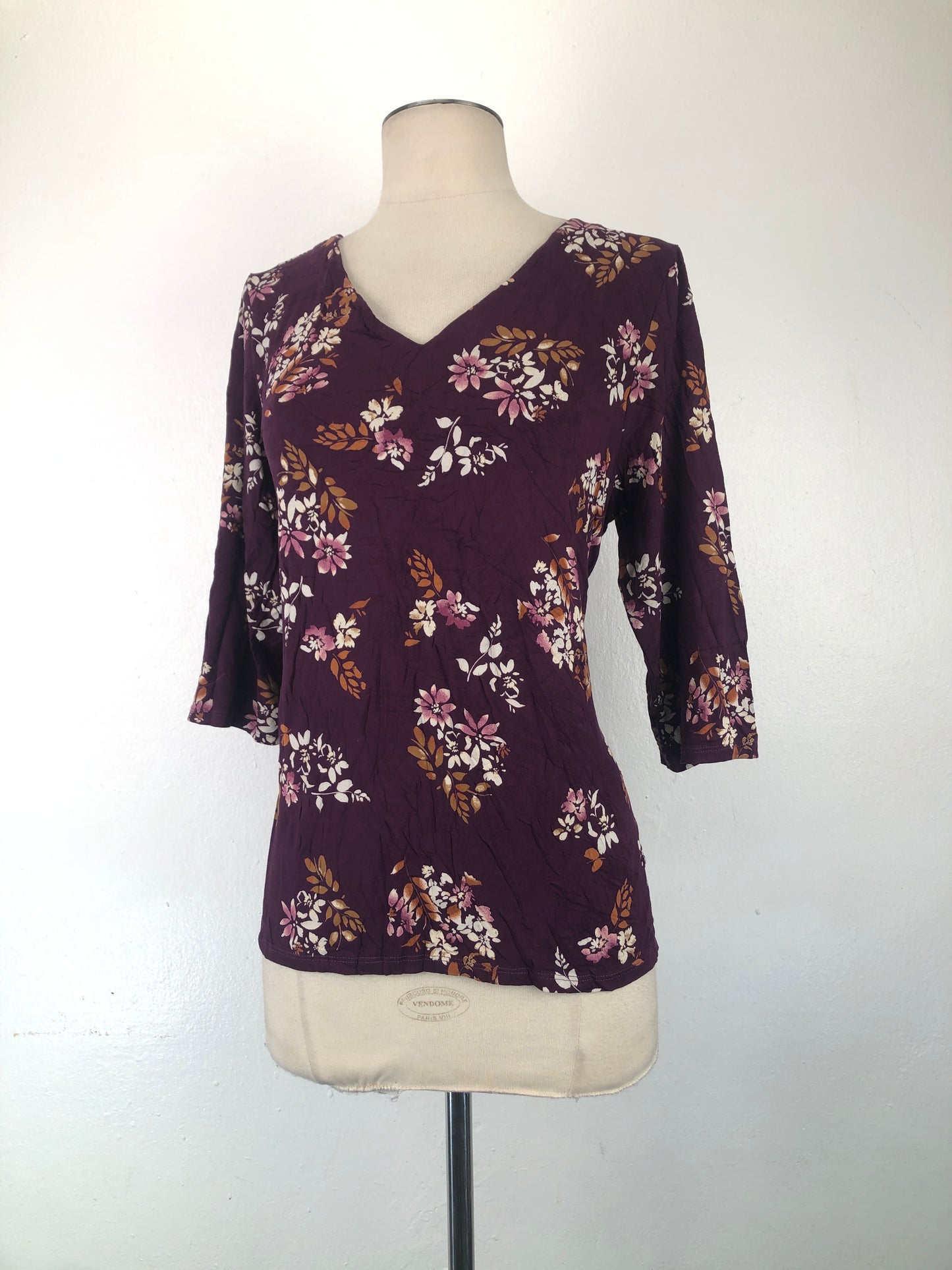 Blusa Rojo Vino Floral Wearever Collection