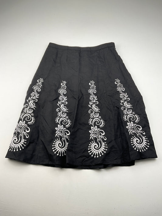 Falda Negro Floral Loft