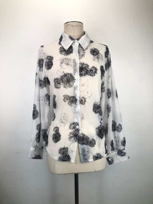 Camisa Blanco Floral Fashion