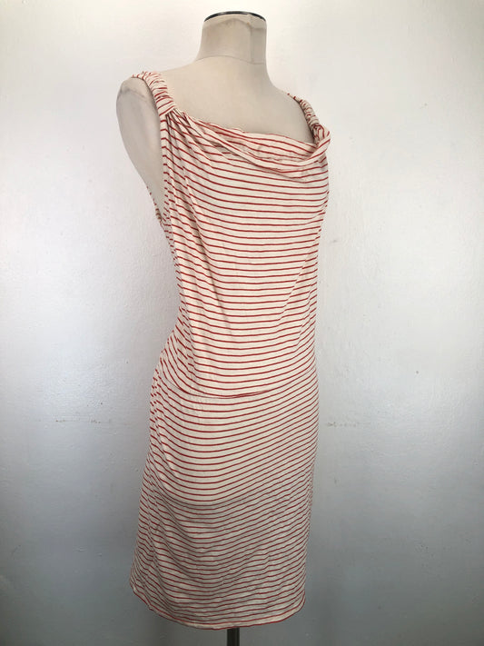 Vestido Crema de Rayas Banana Republic