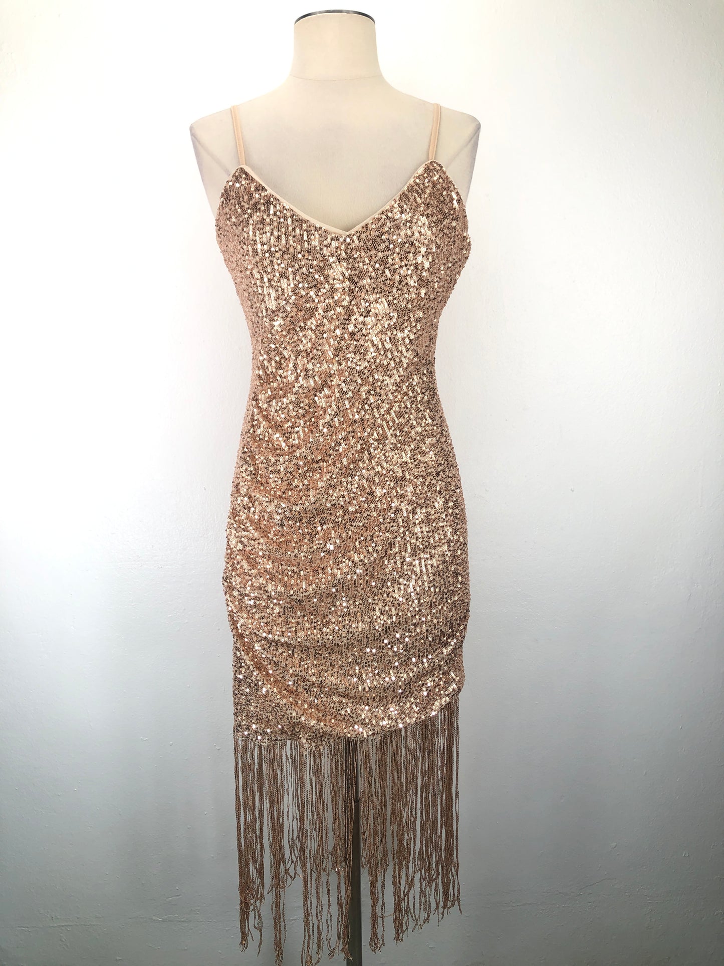 Vestido Nude De Brillo Variangs