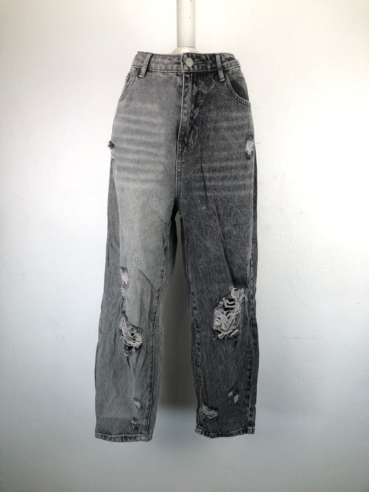 Pantalon Gris Mom Jeans Shein