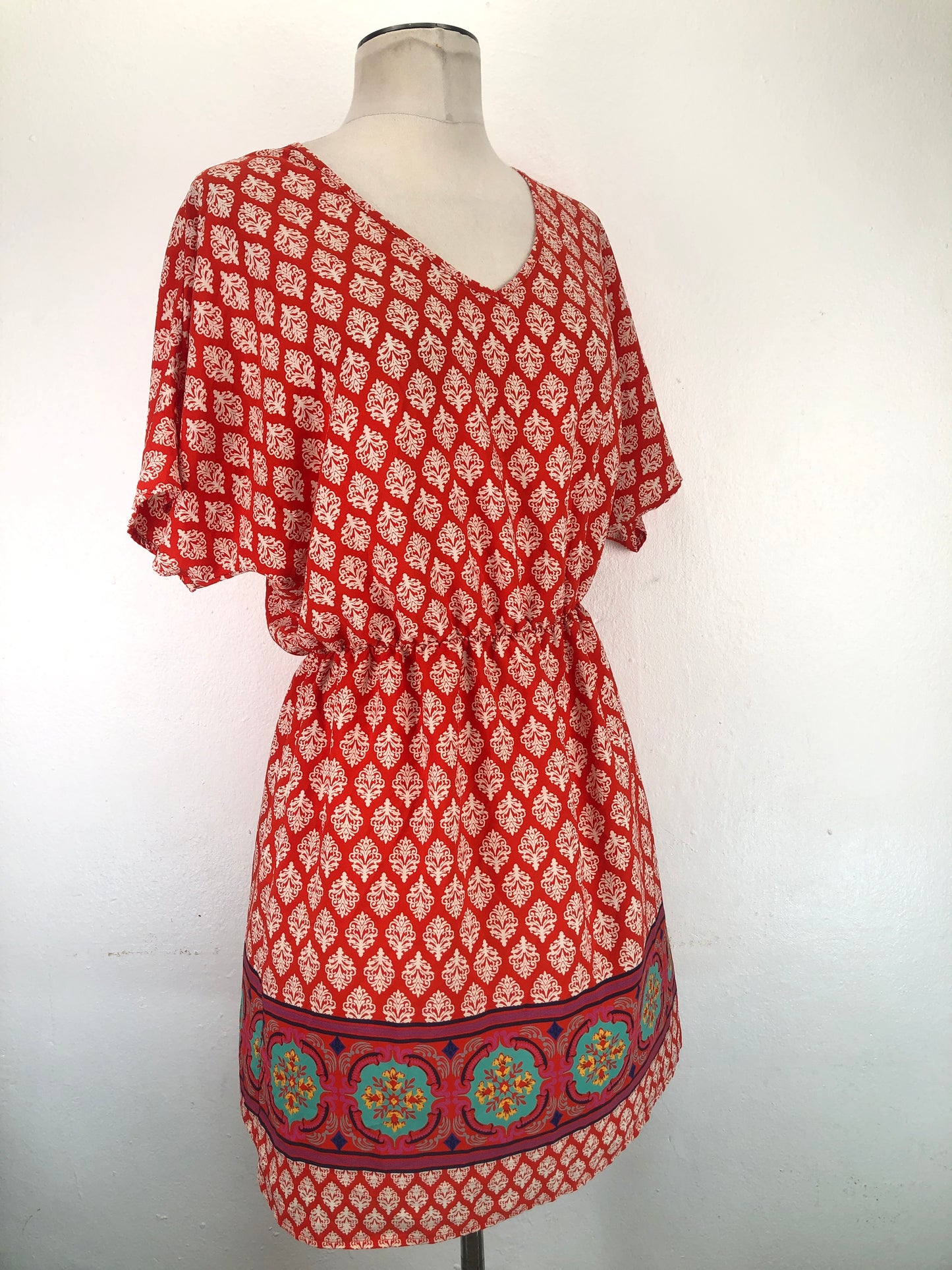 Vestido Rojo Floral Alya