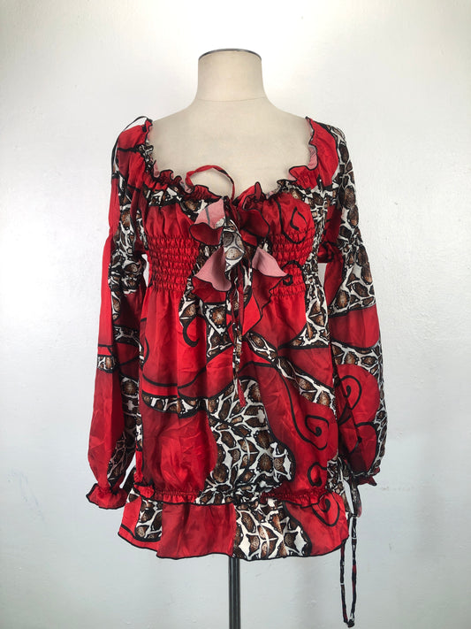 Blusa Rojo de Flores Kaelyn Max