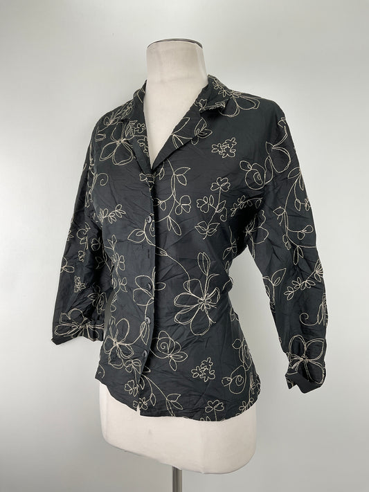 Camisa Negro Florar Anne Carson