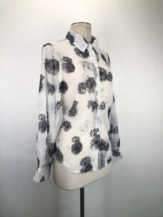 Camisa Blanco Floral Fashion