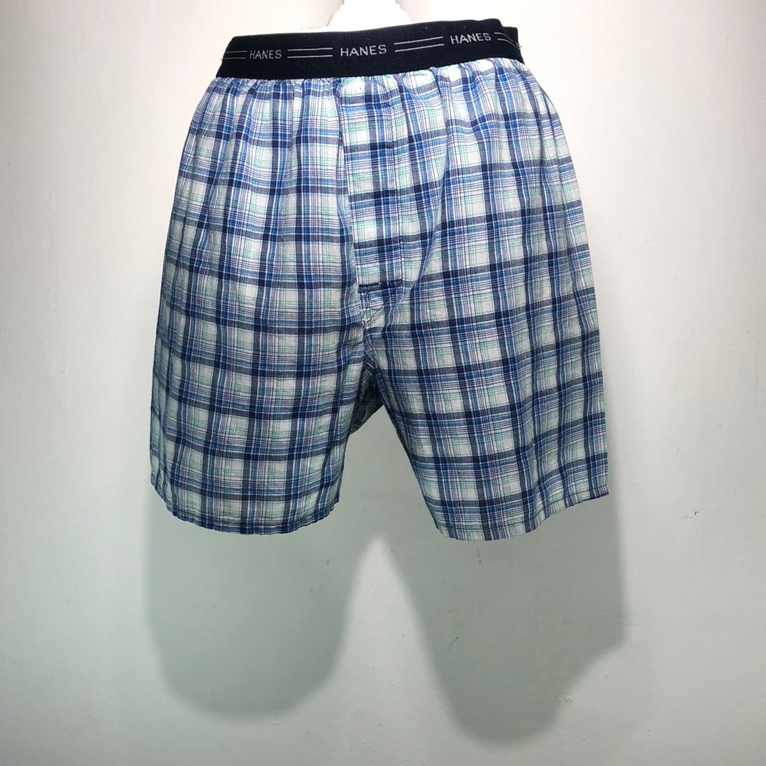 Boxer Azul de Cuadro Hanes