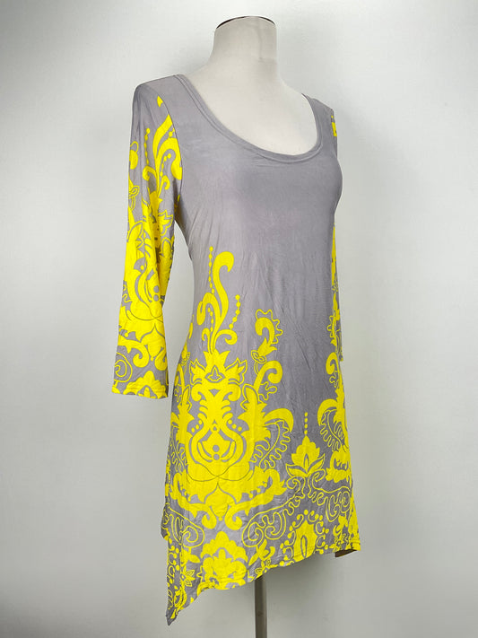 Vestido GrisFloralWhite Maxk