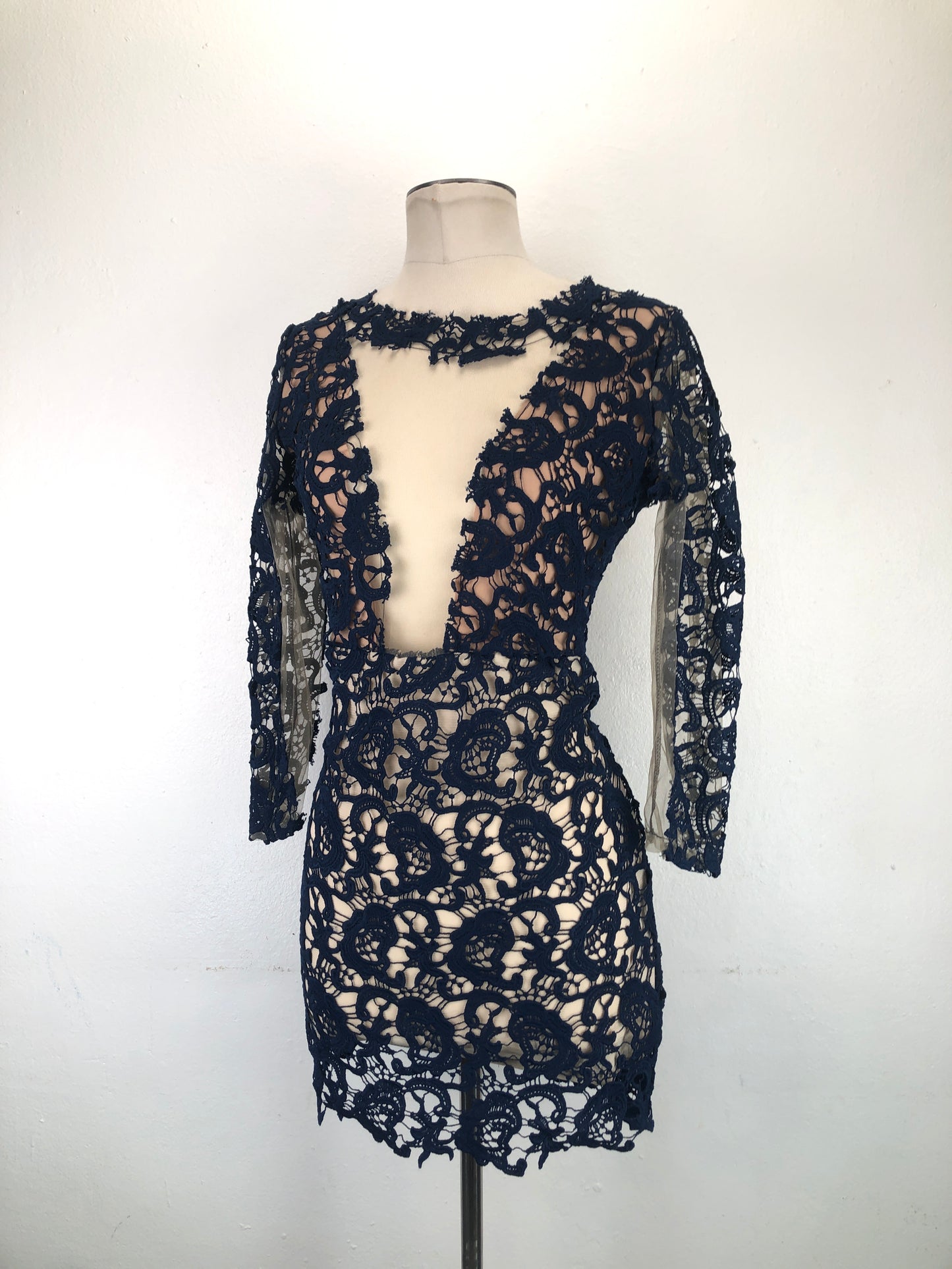 Vestido Azul marino Floral Variangis