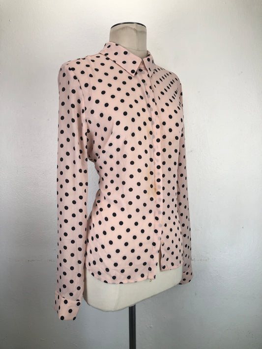 Camisa Nude de Lunares Forever21