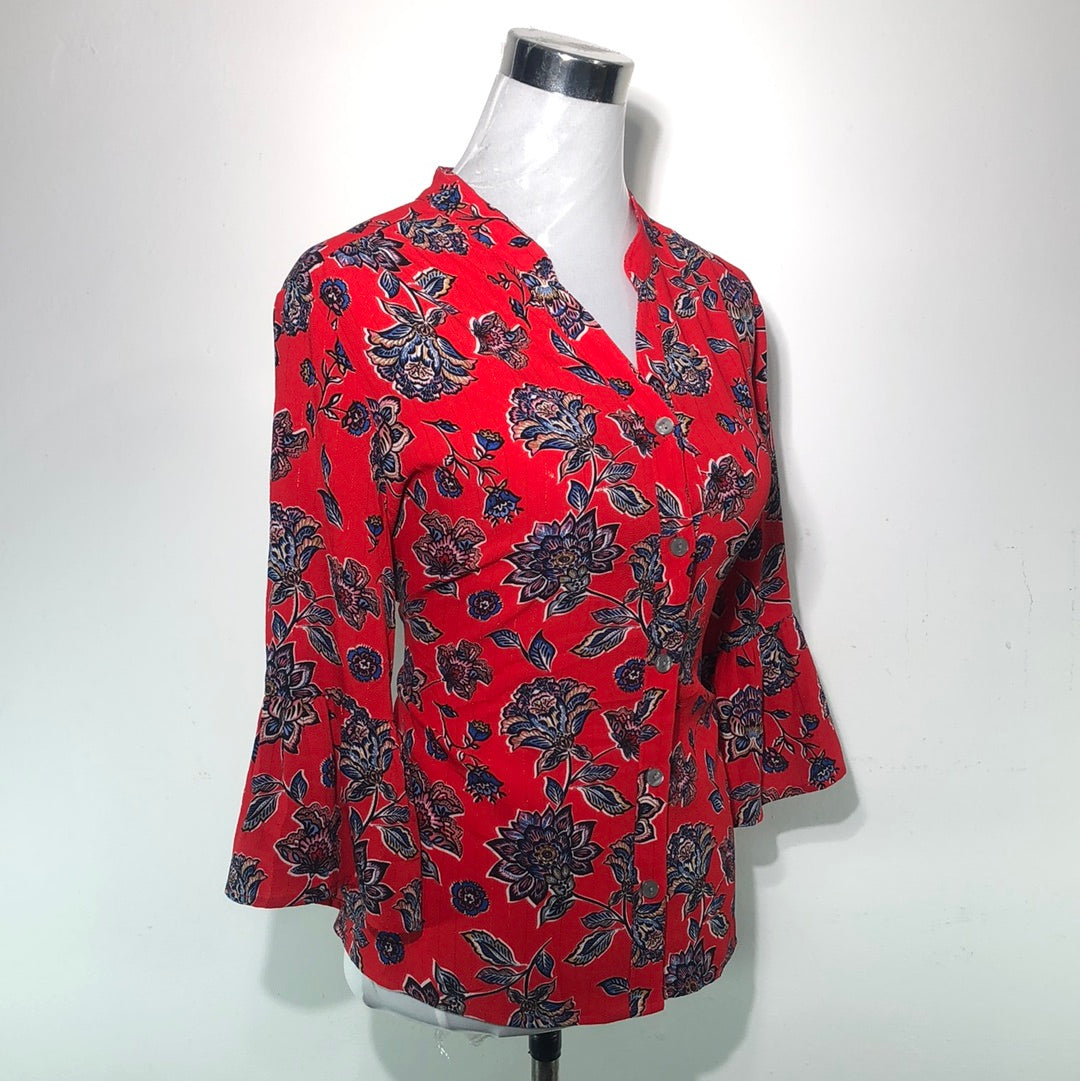 Blusa Rojo De Flores Ruby Rd
