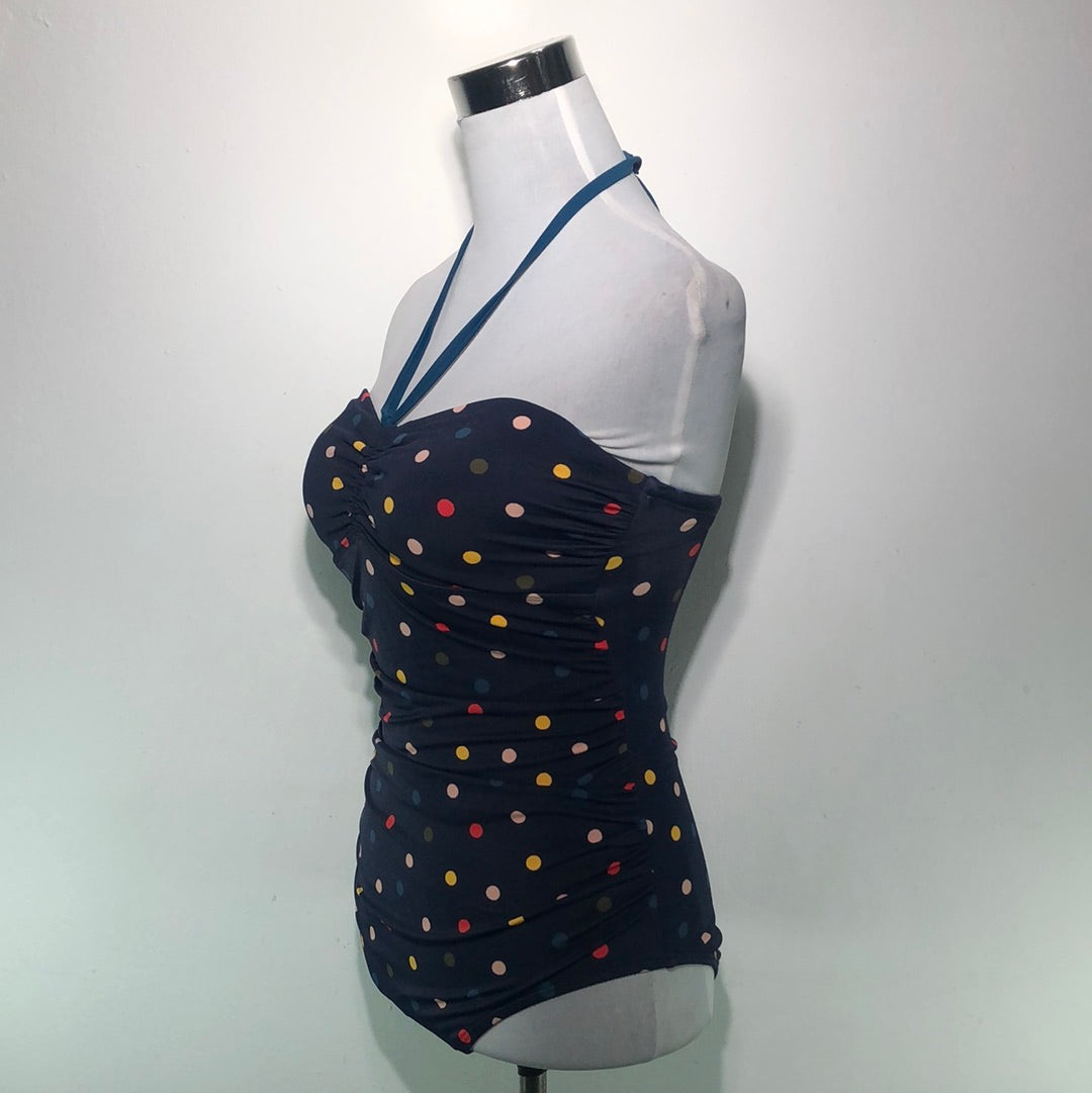 Traje de Baño Azul Marino de Lunares Boden