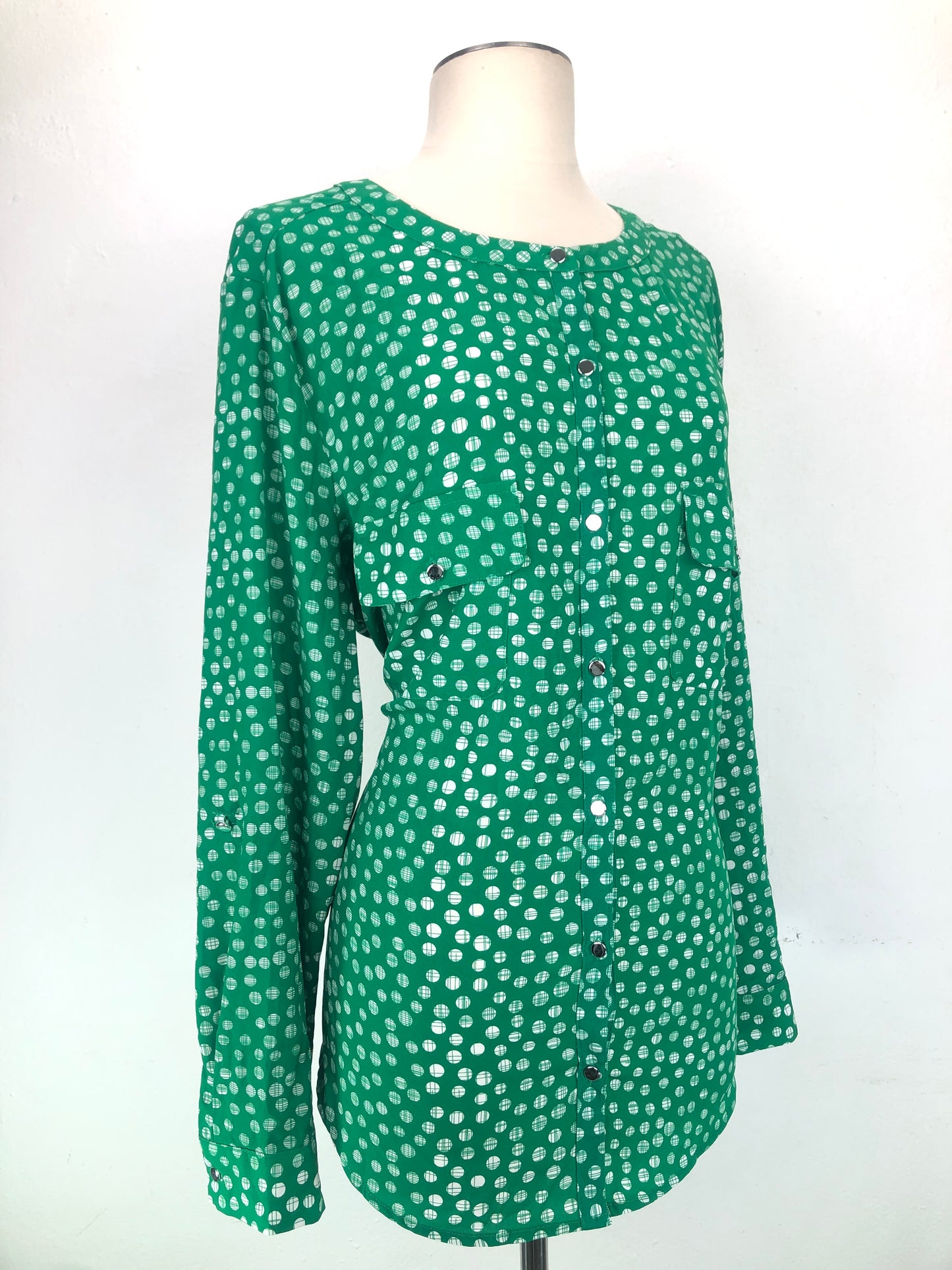 Blusa Verde Lunares Como Blu
