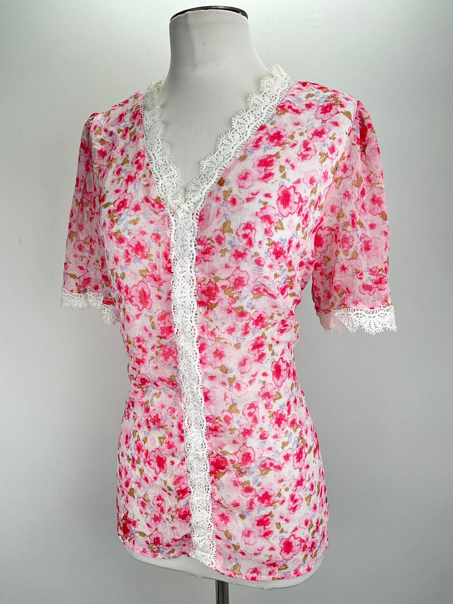 Blusa Rosado Floral Variangis