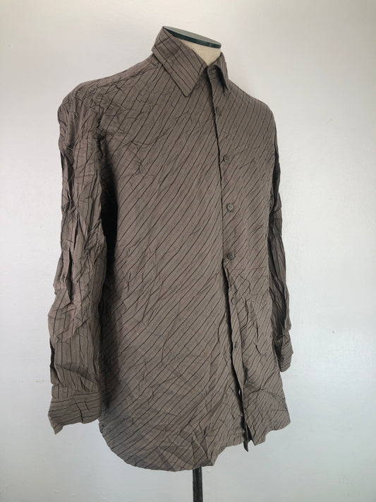 Camisa Gris De Rayas Pierre Cardin