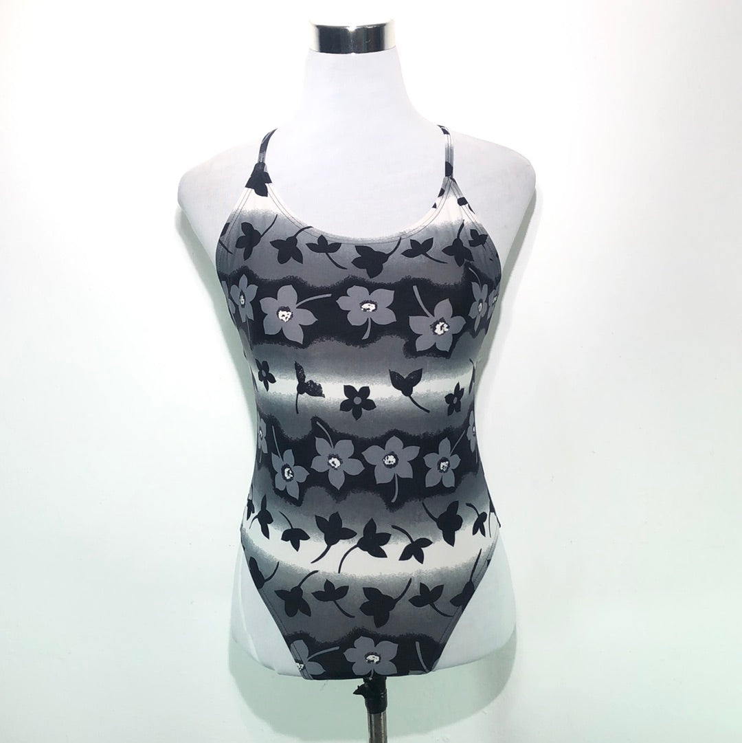 Traje de Baño Negro de Flores