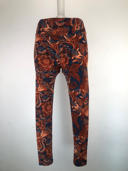 Licra Naranja Floral Deportivo Lula Roe