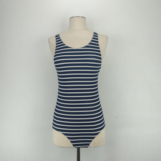 Traje de baño de Rayas Azul Oscuro Lands End