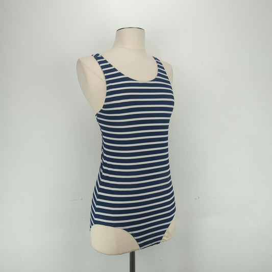Traje de baño de Rayas Azul Oscuro Lands End