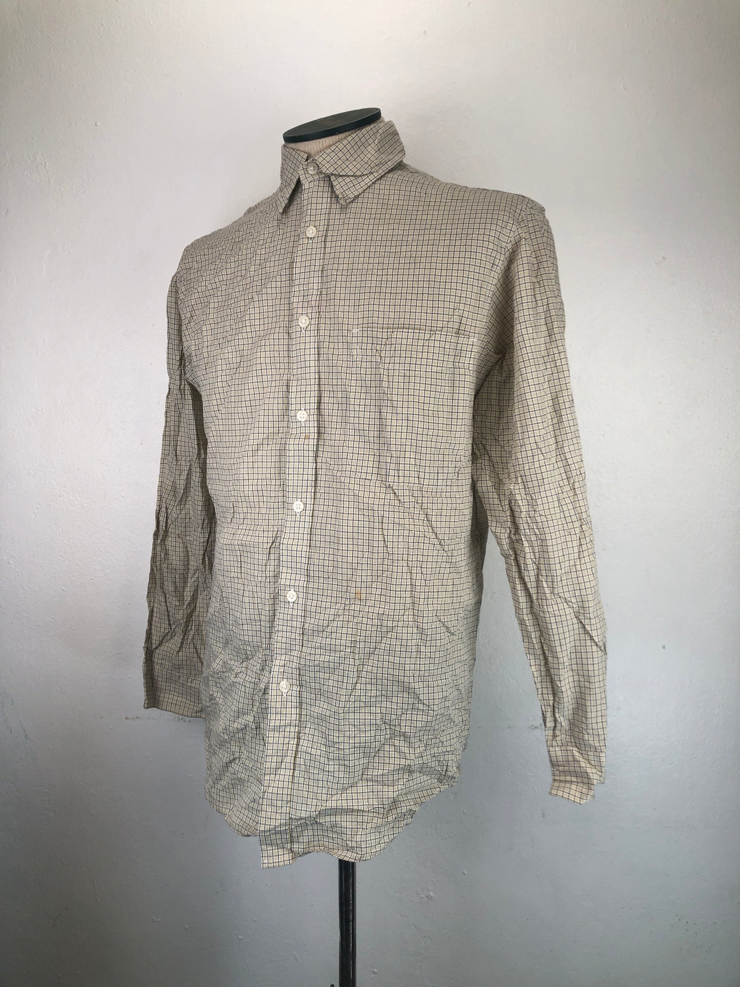 Camisa Crema De cuadro Hony Kony Grand
