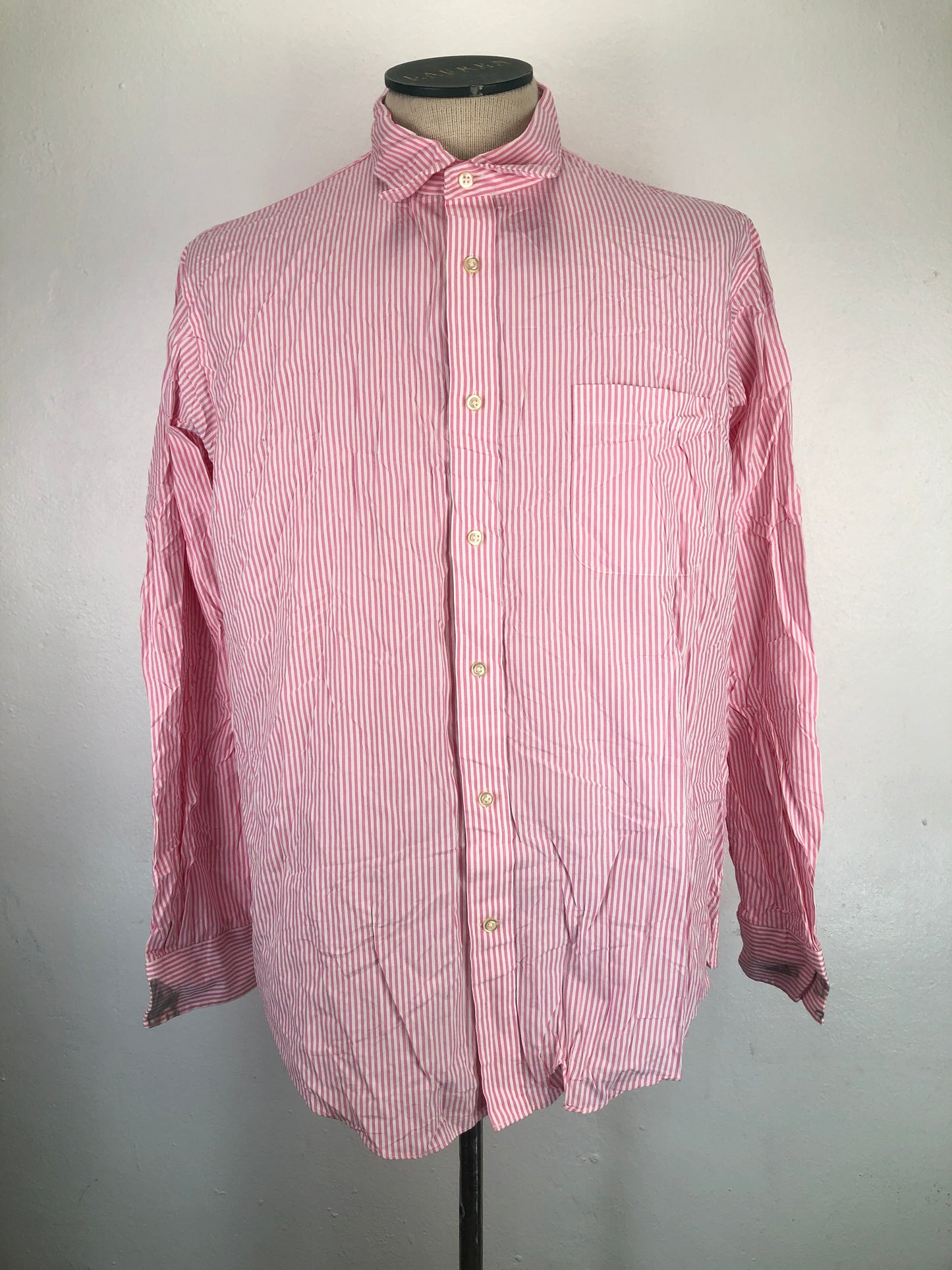 Camisa Rosado De Rayas Lands end