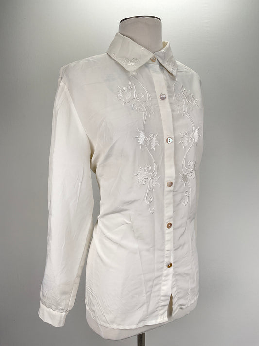 Camisa Blanco Floral Babara Graffeo