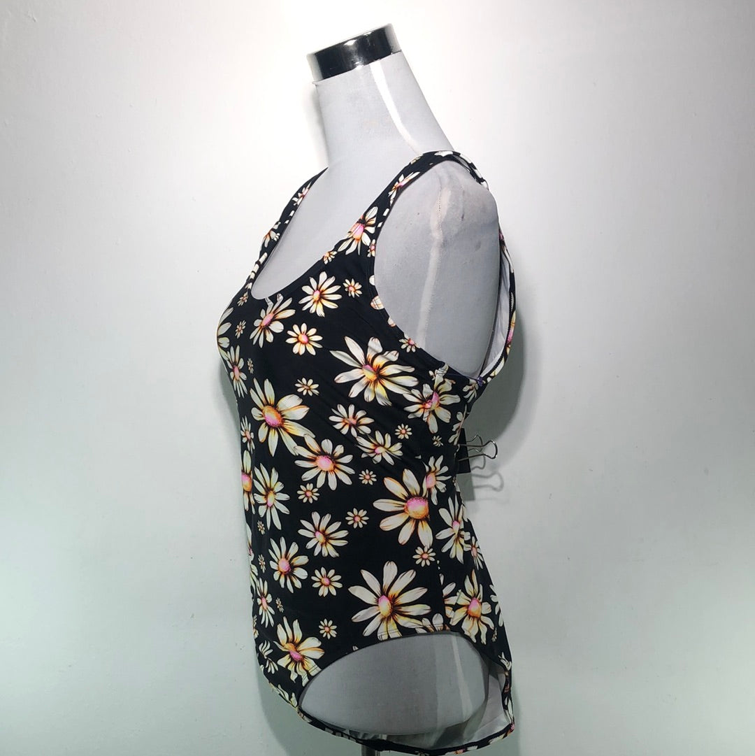 Traje de Baño Negro de Flores Xhilaration