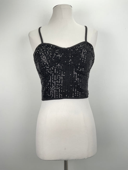 Blusa Negro de Brillo Shein