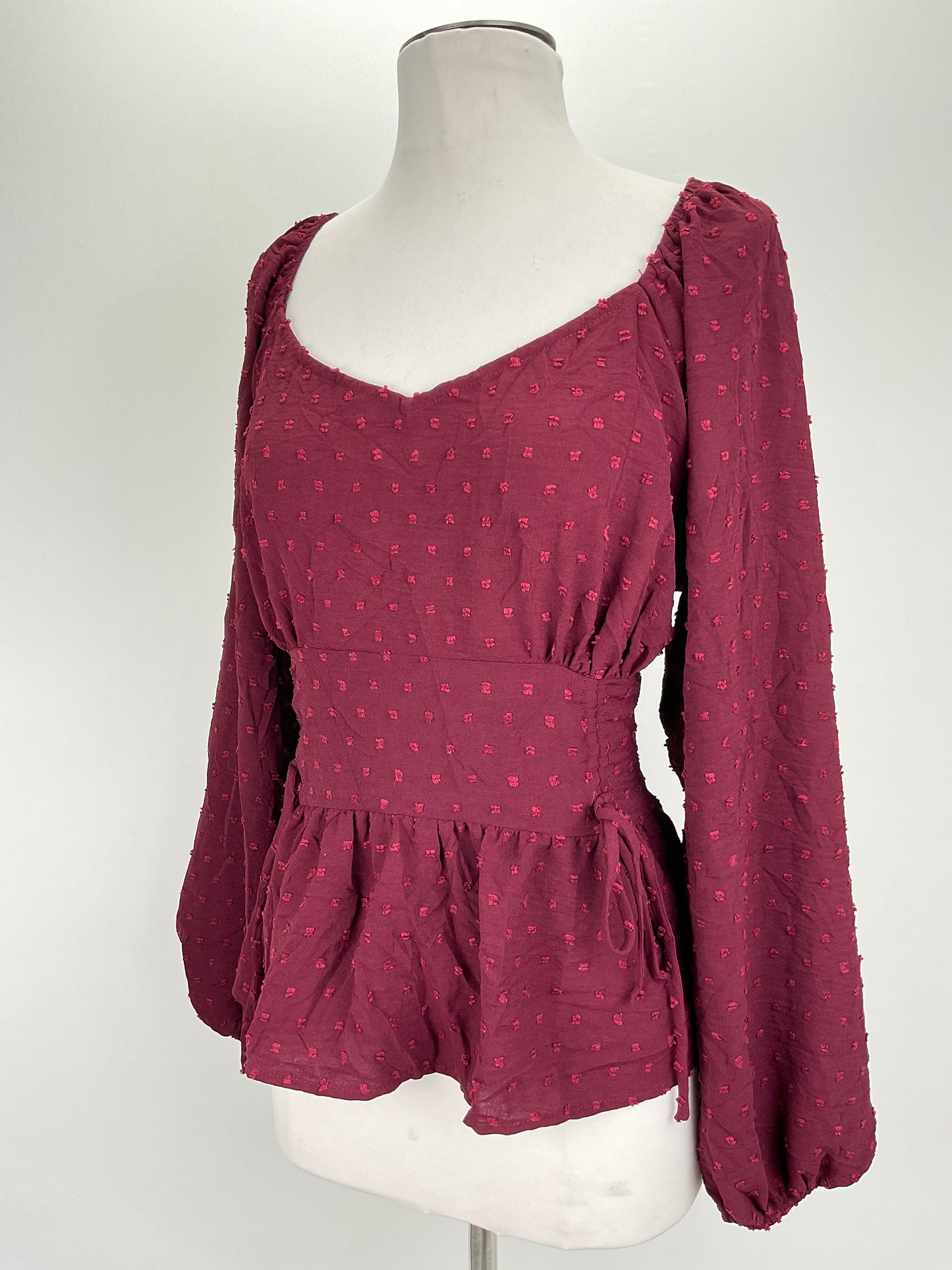 Blusa Rojo vino Floral Arula