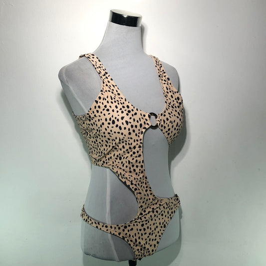 Traje de Baño Crema de Lunares Shein