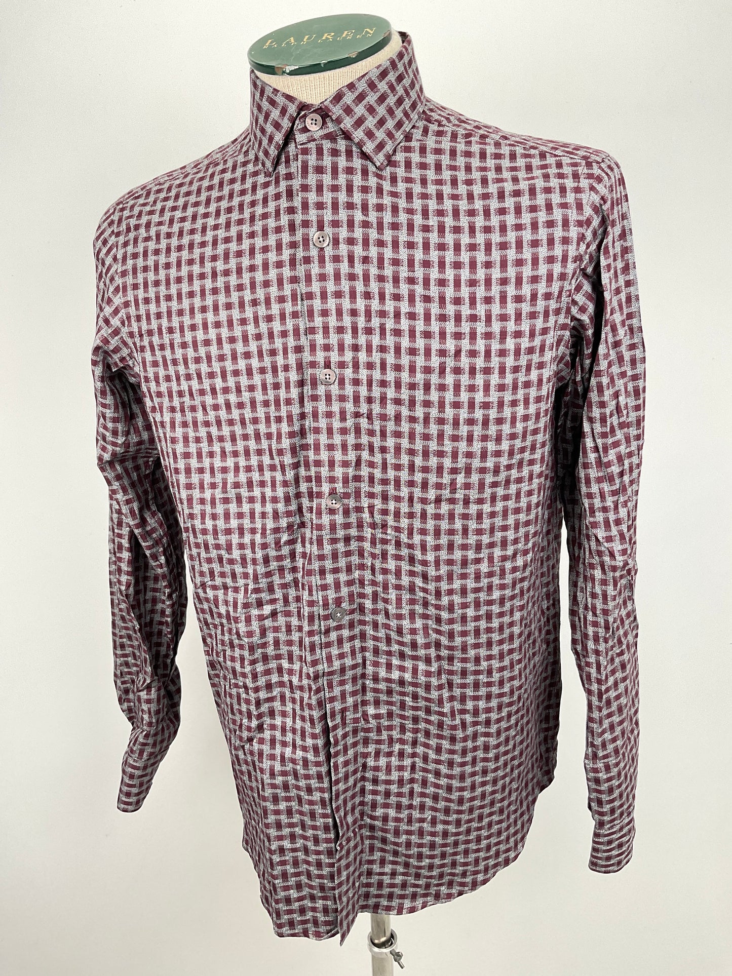 Camisa Rojo vino de Cuadro Hart Schaffner Marx