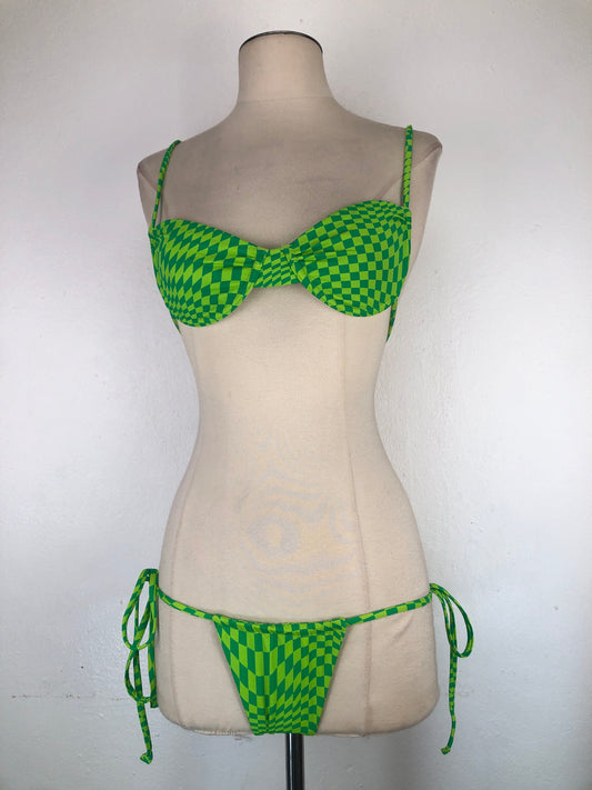 Trajer De Baño Verde Cuadro Frankies bikinis