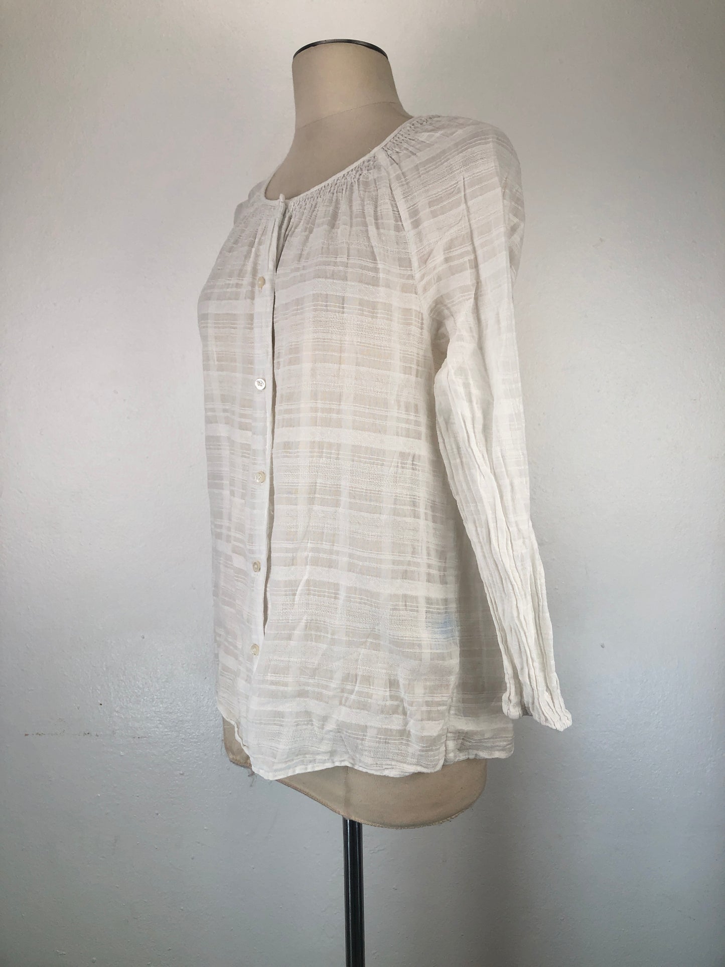 Blusa Blanco de Rayas Laughin