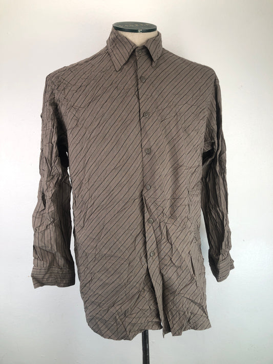 Camisa Gris De Rayas Pierre Cardin