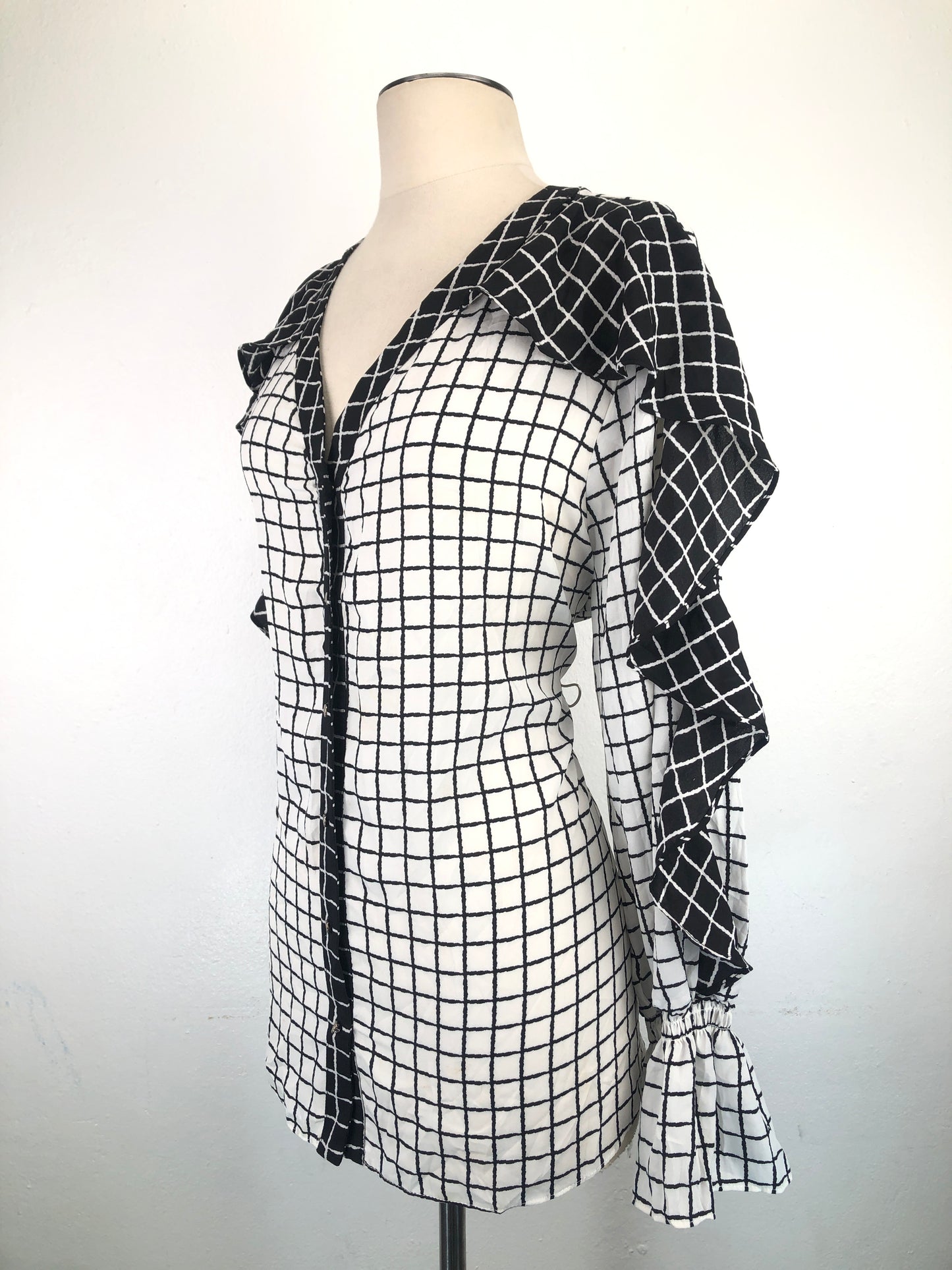 Blusa Blanco de Cuadro Cato