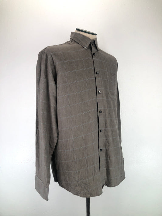 Camisa Marron de Cuadro Vanheusen