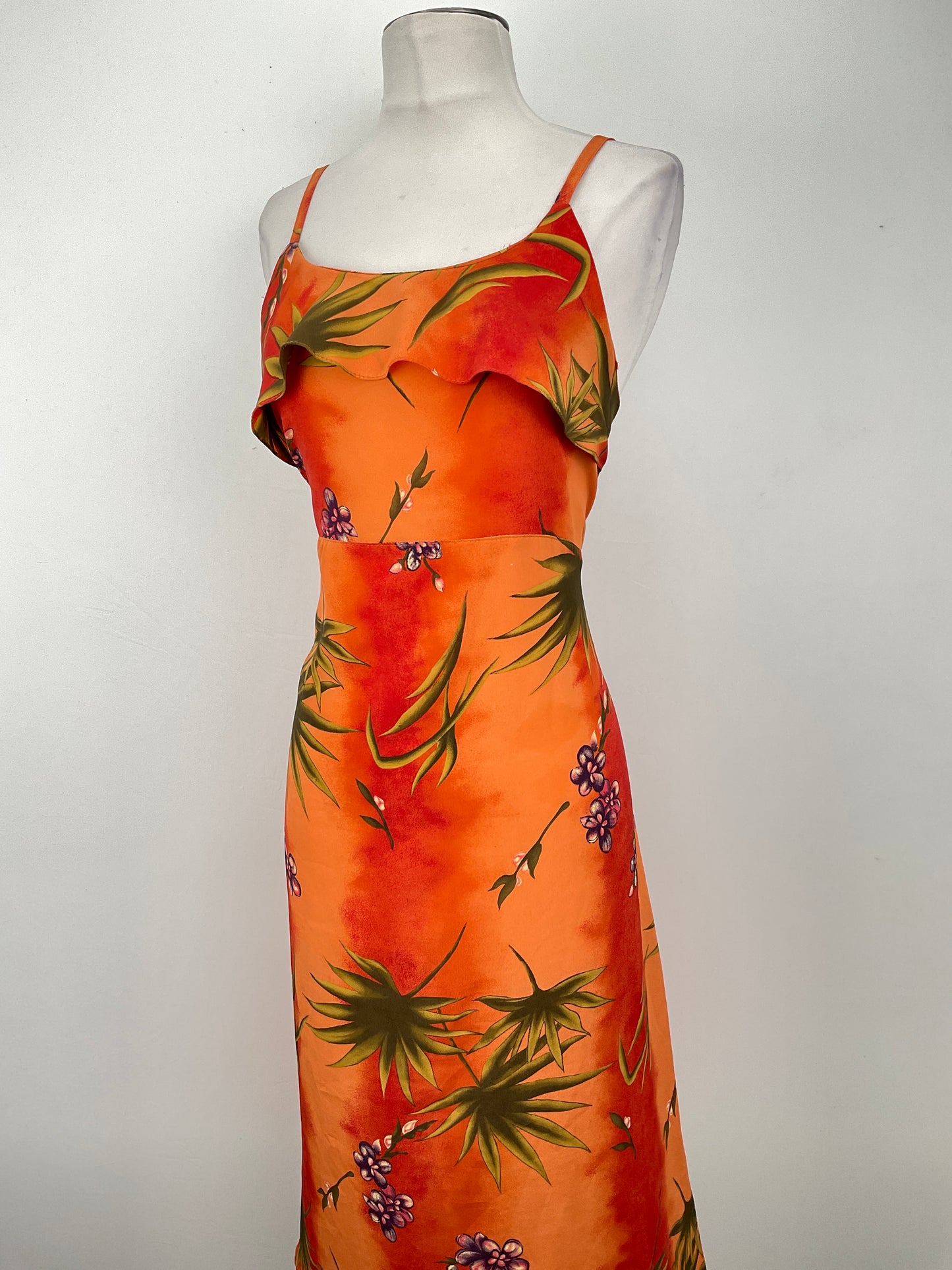 Vestido Naranja Floral Variangis