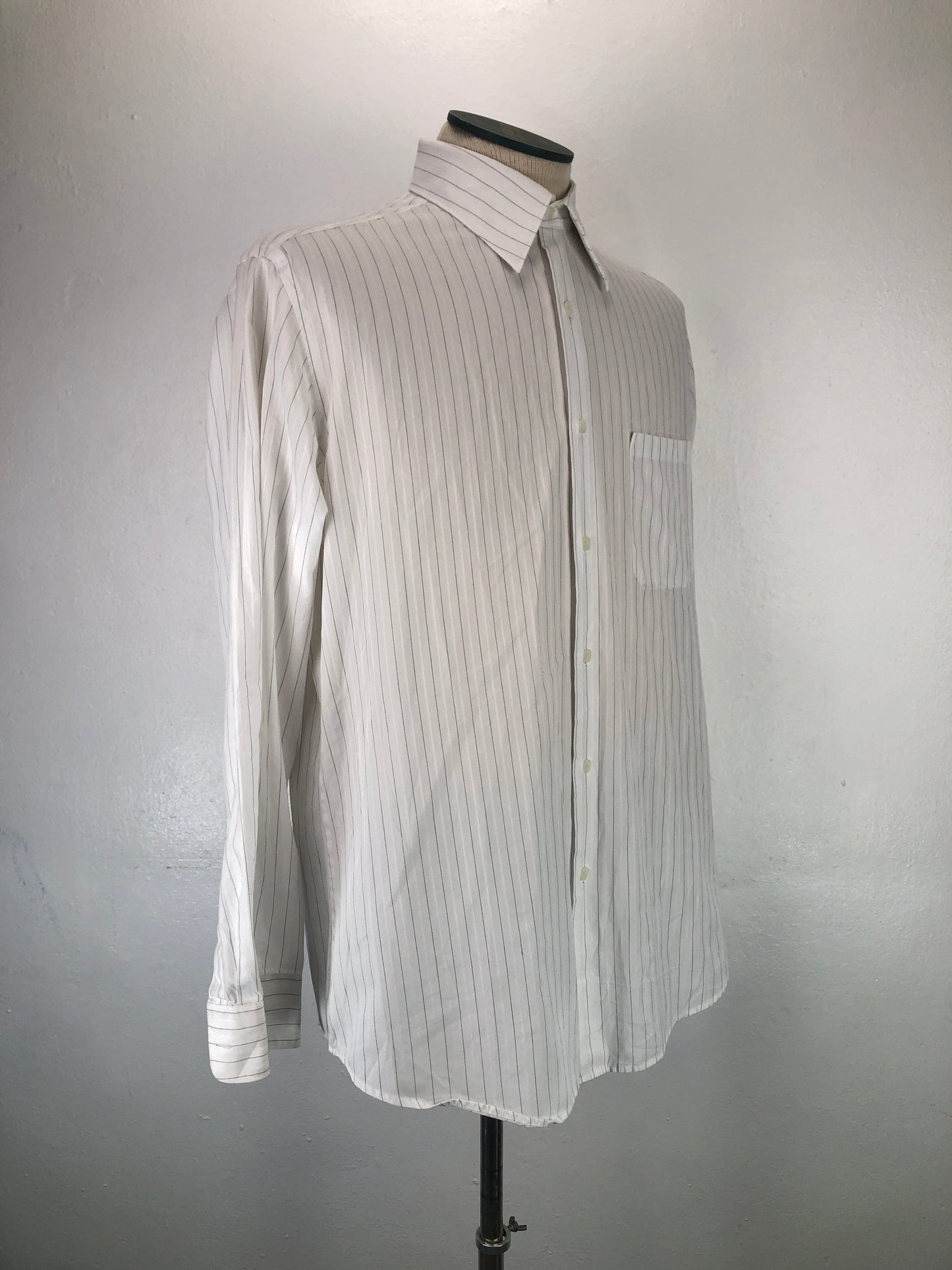 Camisa Blanco de Rayas Fitted