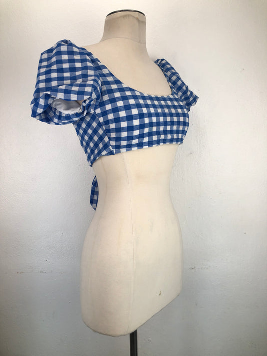 Blusa Azul de Cuadro Gianni Bini