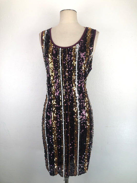 Vestido Morado De Brillo Luonyc