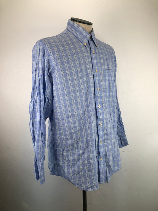 Camisa Azul Claro De Cuadro Kirkland