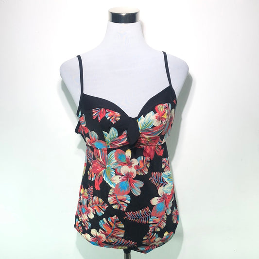 Traje de Baño Negro de Flores Cache Coeur