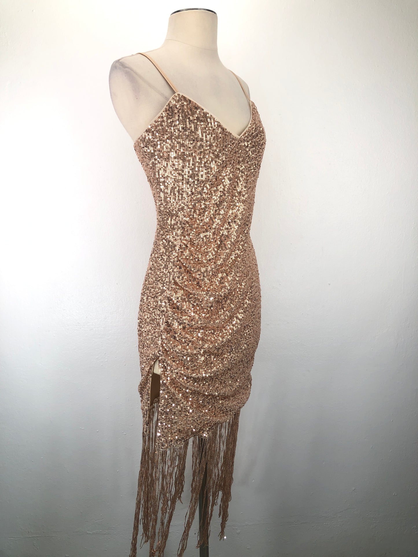 Vestido Nude De Brillo Variangs