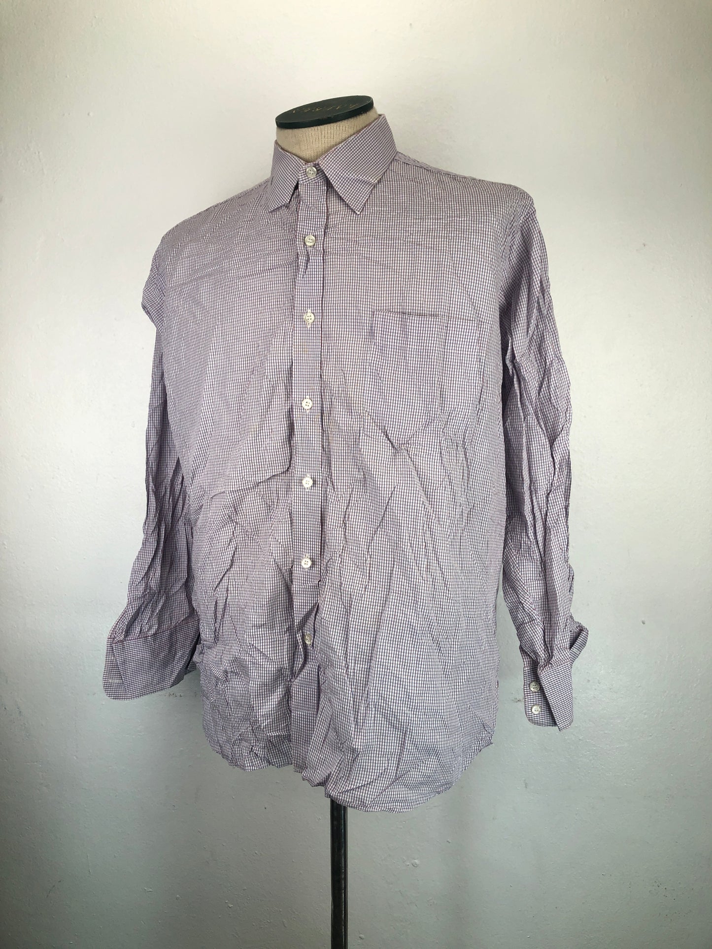 Camisa Crema De Cuadro Izod