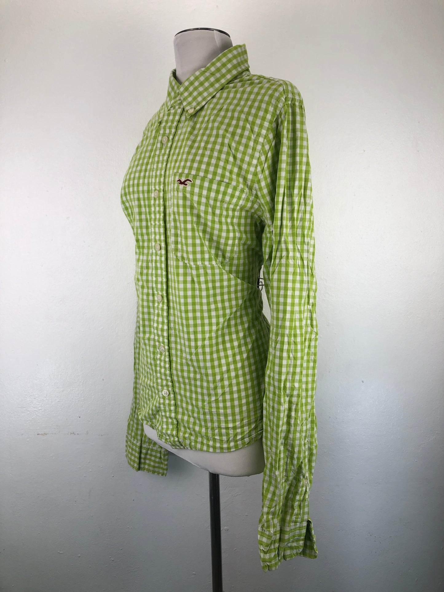 Camisa Verde limon de Cuadro Hollister